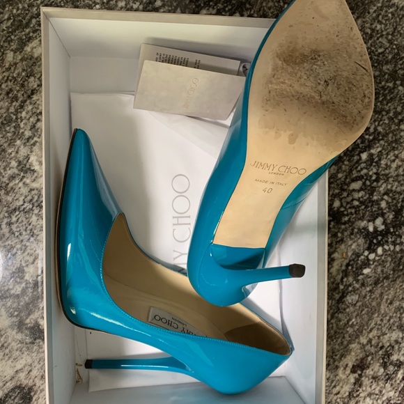 Jimmy Choo Turquoise Anouk heels - Picture 2 of 3